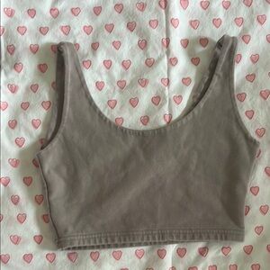 Brandy Melville Green Fitted Crop Tank Top